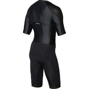 2XU Compression Full Zip Short Sleeve Trisuit BLACK / BLACK MT4838d